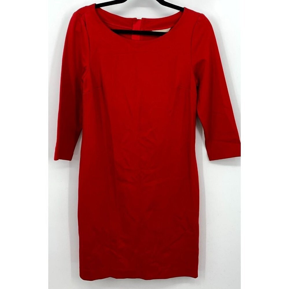 Banana Republic Women's Mini Dress Size 6 Modern Red Zip Long Sleeve New
